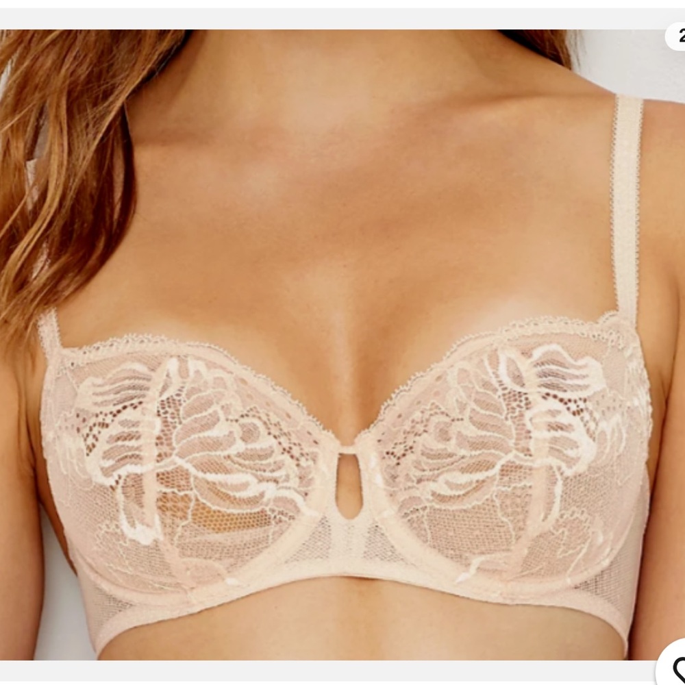 Simon perele Simone Perele Promesse Lace Demi Cup Bra Size 34D in Tan